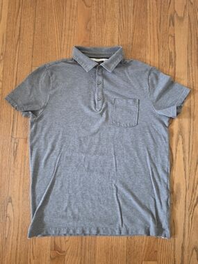 Banana Republic Gray Short Sleeve Polo with Pocket Size L